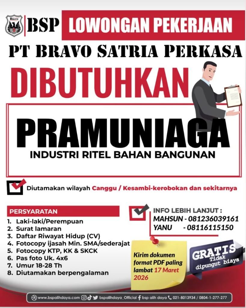 Lowongan kerja pramuniaga
