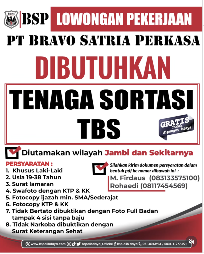 Lowongan Tenaga Sortasi